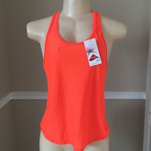 Orange Mesh Racerback Sporty Tank Top